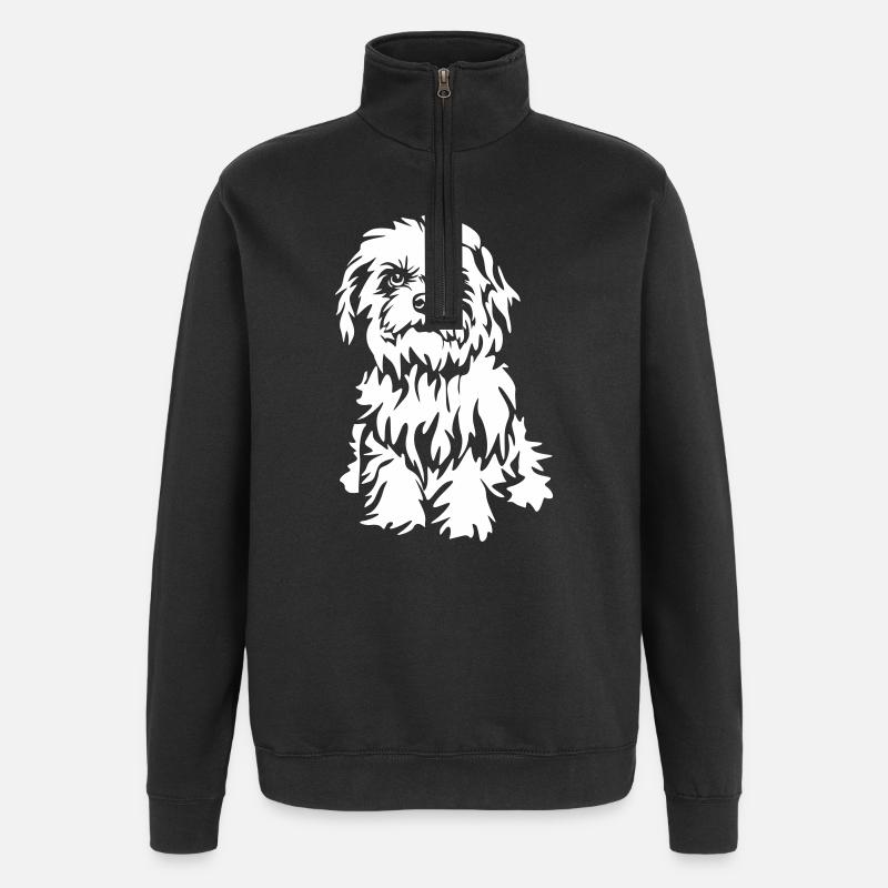 Bichon Havanais "Black Edition" - Sweat à zip 1/4 - noir
