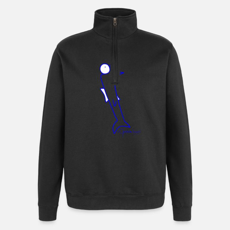 Plötzfisch - Piscis Rutilus - Quarter-Zip-Sweatshirt - Schwarz