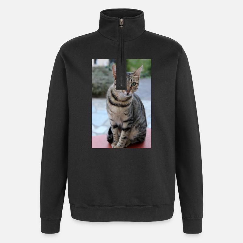 Cat Kitten Poster Cat Poster - Quarter-Zip Sweatshirt - black