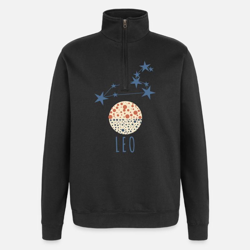 Das Sternbild Löwe - Quarter-Zip-Sweatshirt - Schwarz