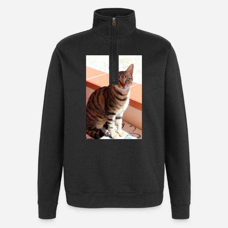 Katze Kätzchen - Quarter-Zip-Sweatshirt - Schwarz