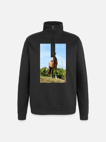 Affiche Cheval Cheval - Sweat à zip 1/4 - noir