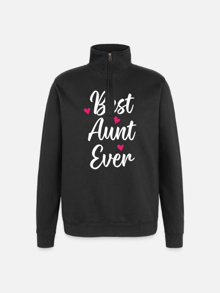 Best Aunt Ever - Quarter-Zip Sweatshirt - black