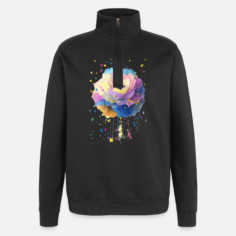 Blume - Quarter-Zip-Sweatshirt - Schwarz