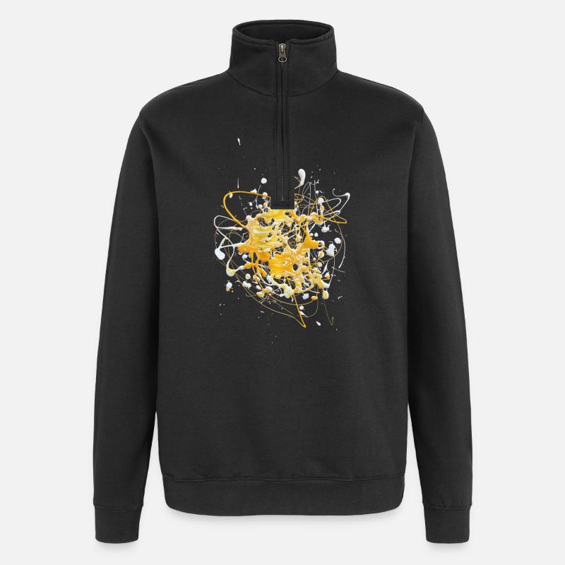 Jauneblanc.Éclaboussure - Sweat à zip 1/4 - noir