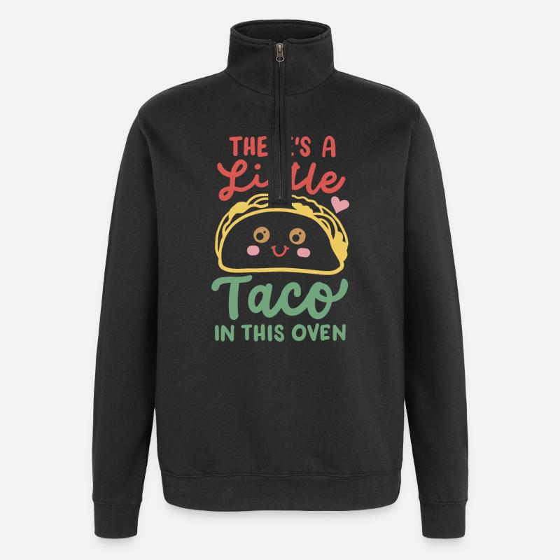 Schwangerschaftsankündigung Cinco de Mayo - Quarter-Zip-Sweatshirt - Schwarz