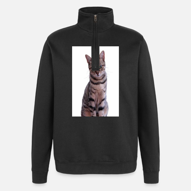 Katze Katzen Kätzchen Tigerkatze - Quarter-Zip-Sweatshirt - Schwarz