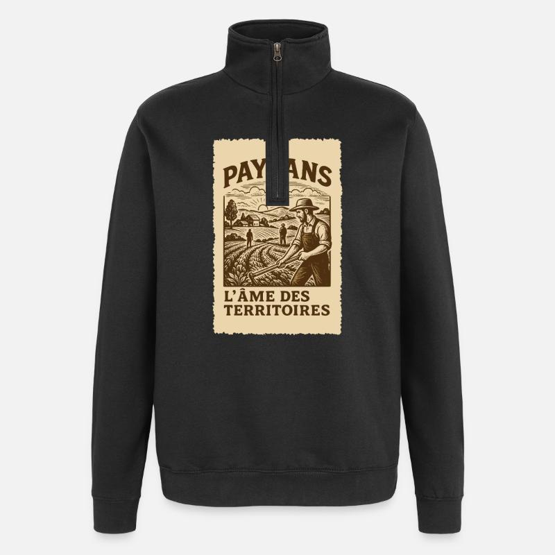 Paysans, l'âme des territoires - Sweat à zip 1/4 - noir
