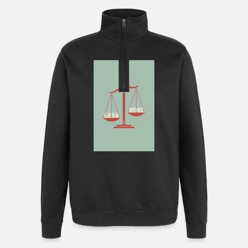 Équilibre entre moins et plus - Sweat à zip 1/4 - noir