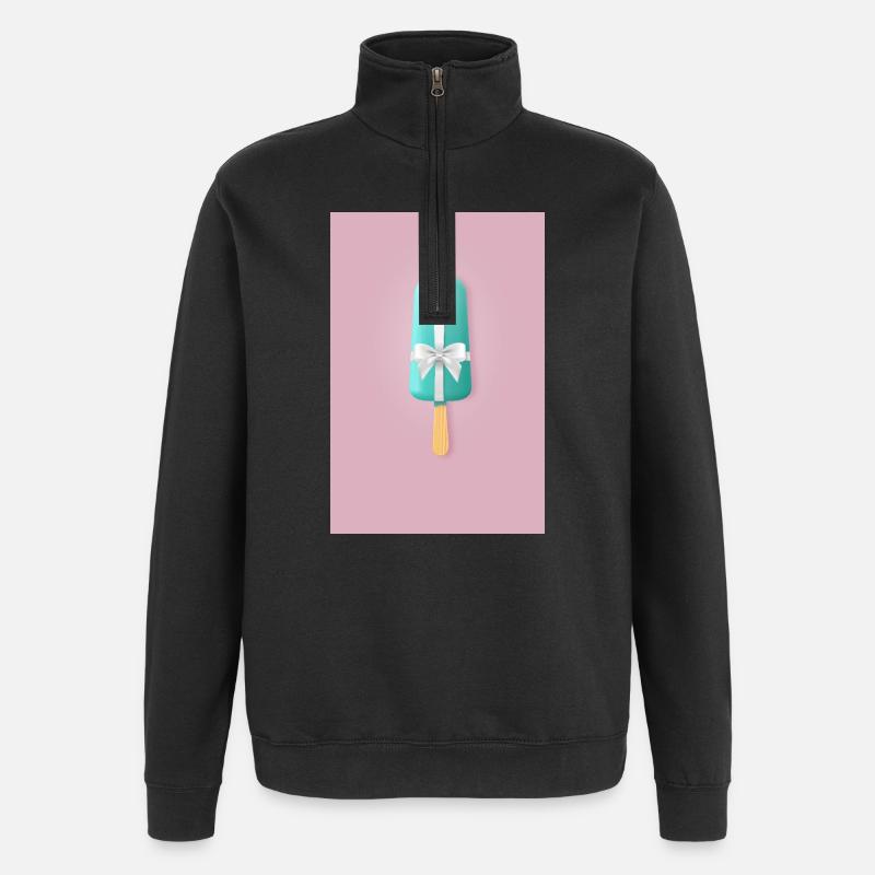 Pastel Popsicle Gift Ribbon - Quarter-Zip Sweatshirt - black