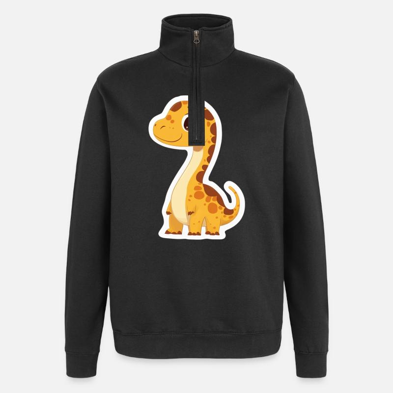 Dinosaurier - Quarter-Zip-Sweatshirt - Schwarz