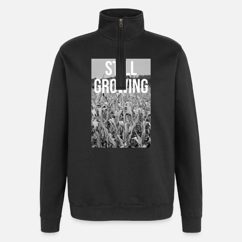 Still Growing Field Motif Grey - Quarter-Zip Sweatshirt - black