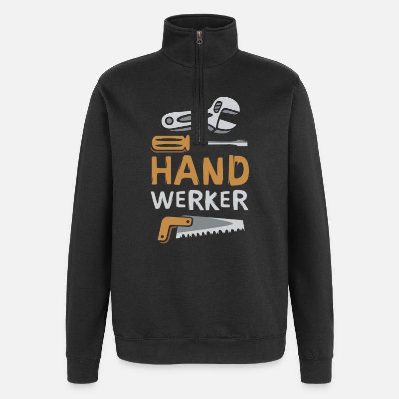 Conception artisanale avec des outils - Sweat à zip 1/4 - noir