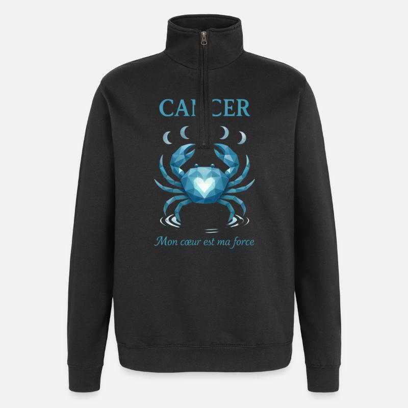 Krebs Sternzeichen - Astrologie - Quarter-Zip-Sweatshirt - Schwarz