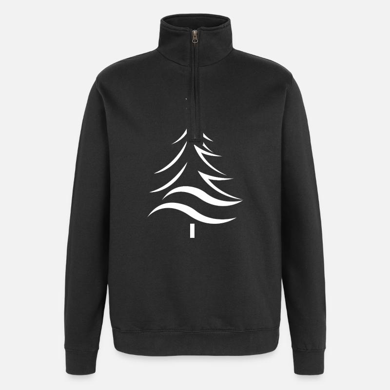 Weihnachtsbaum Silhouette Stil - Quarter-Zip-Sweatshirt - Schwarz
