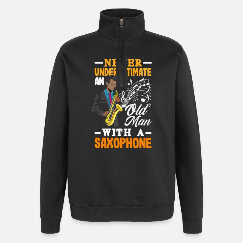 Saxophone - Sweat à zip 1/4 - noir
