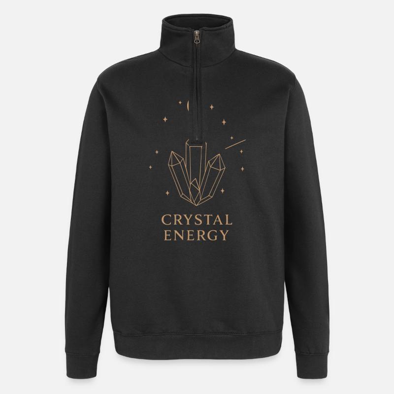 Art de lignes d’énergie cristalline - Sweat à zip 1/4 - noir