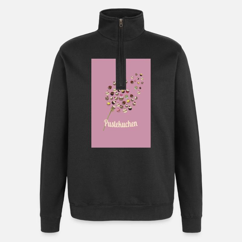 Gâteau feuilleté – Motif de cupcakes drôle - Sweat à zip 1/4 - noir