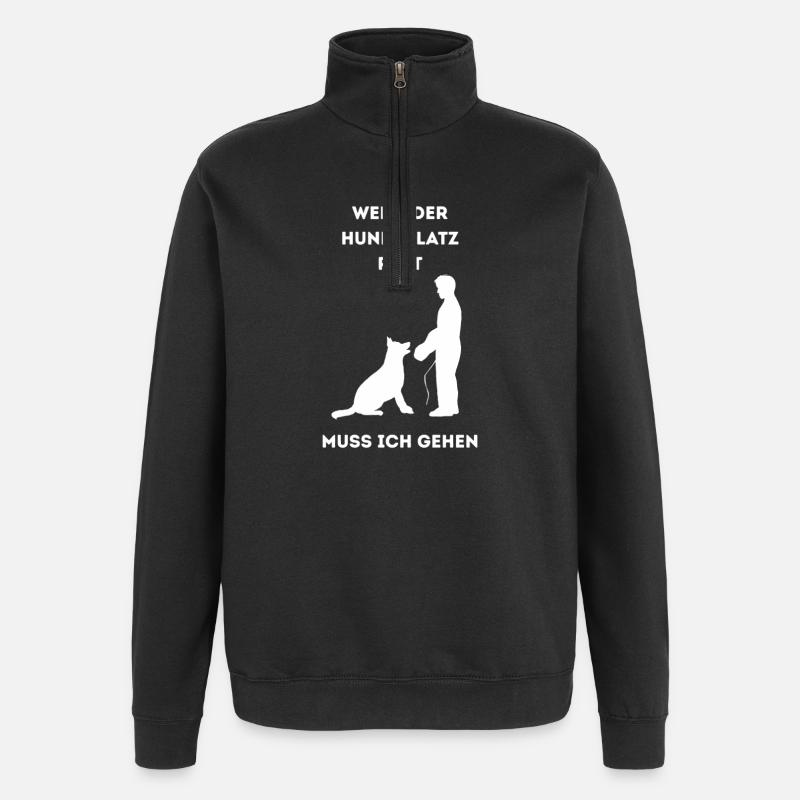 Wenn_der_Hundeplatz_ruft- - Quarter-Zip Sweatshirt - black