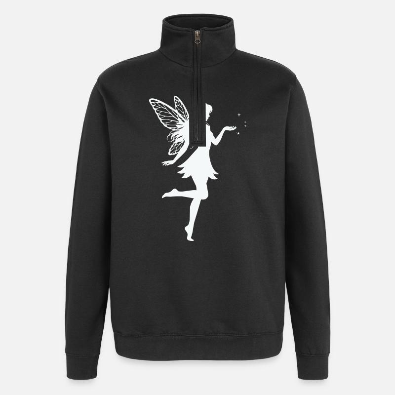 Elfe Fée - Sweat à zip 1/4 - noir