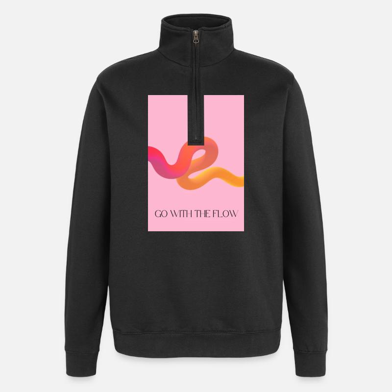 Mit dem Strom schwimmen - Quarter-Zip-Sweatshirt - Schwarz