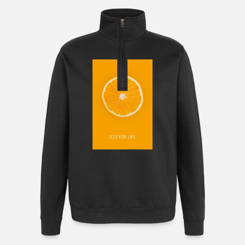 Zeste d’orange pour la vie - Sweat à zip 1/4 - noir