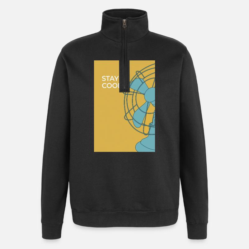 Stay Cool – Modernes Ventilator Poster - Quarter-Zip-Sweatshirt - Schwarz