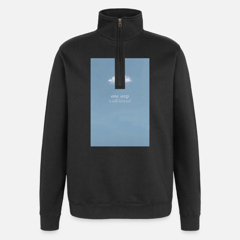 Un pas reste à avancer - Sweat à zip 1/4 - noir