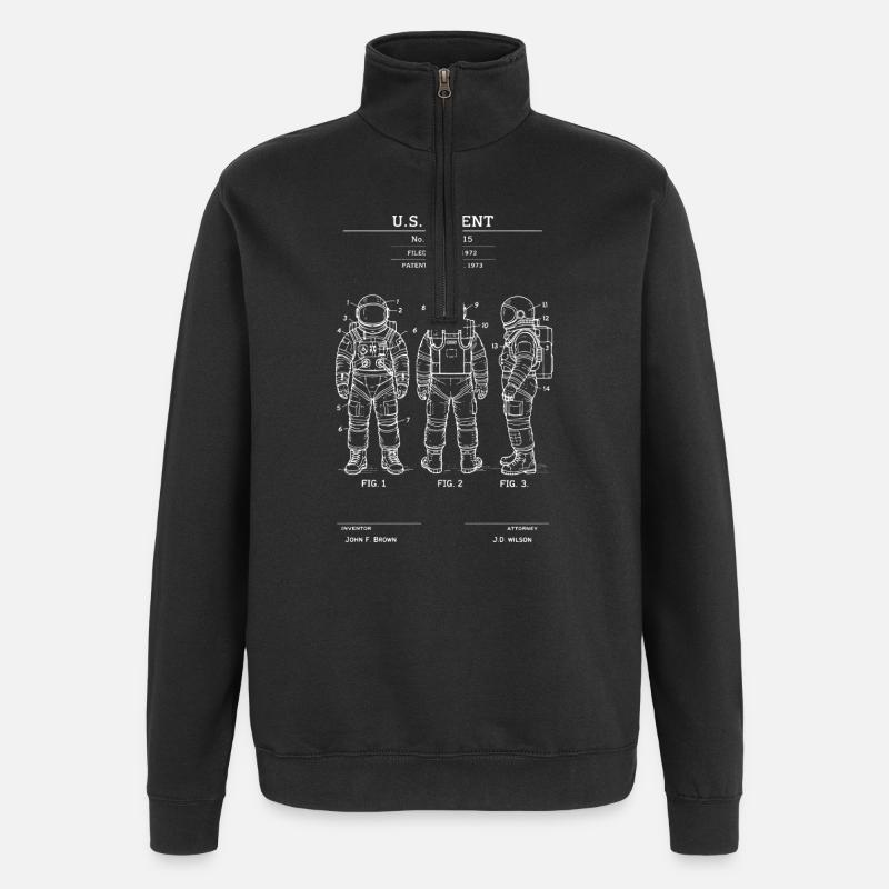 Costume rétro breveté d’astronaute - Sweat à zip 1/4 - noir