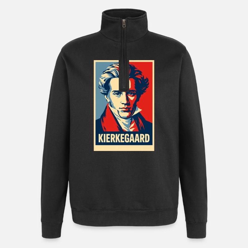 Kierkegaard Pop Art Portrait - Quarter-Zip Sweatshirt - black