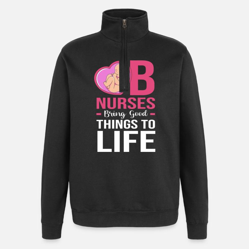 Krankenschwester Schwangerschaft Krankenhaus - Quarter-Zip-Sweatshirt - Schwarz