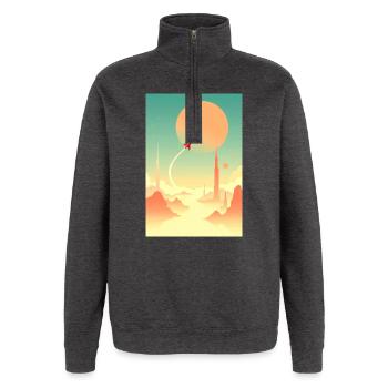 Erste Reisen jenseits ferner Horizonte - Quarter-Zip-Sweatshirt - Anthrazit - Vorne - AI Model Female 172 light (172cm) & AI Model Male 178 dark (178cm)