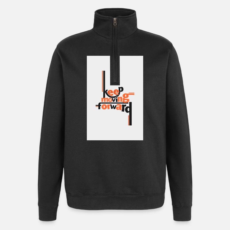 Citation artistique Continuer d’avancer - Sweat à zip 1/4 - noir