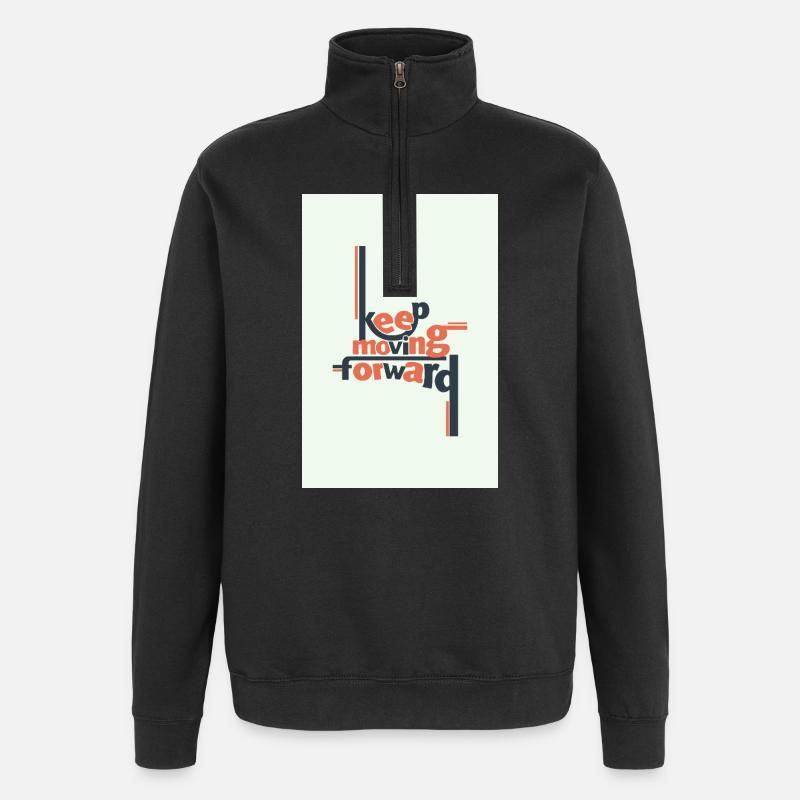 Continuer d’avancer Typographie minimale - Sweat à zip 1/4 - noir