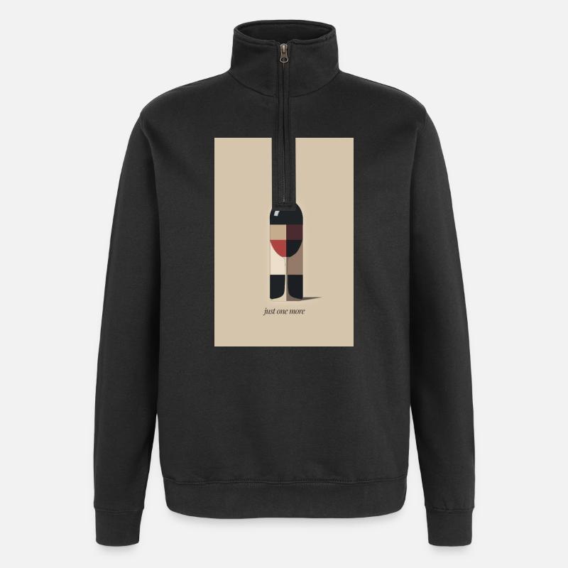 Wine design just one more - Quarter-Zip Sweatshirt - black