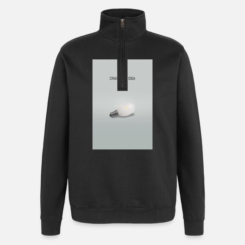 Crack The Idea Creative Thinking Poster - Quarter-Zip Sweatshirt - black