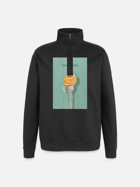 Buon Appetito Pasta Design Italy Kitchen - Quarter-Zip Sweatshirt - black