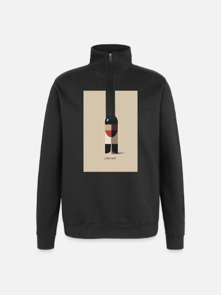 Wine Not funny wine saying - Quarter-Zip Sweatshirt - black