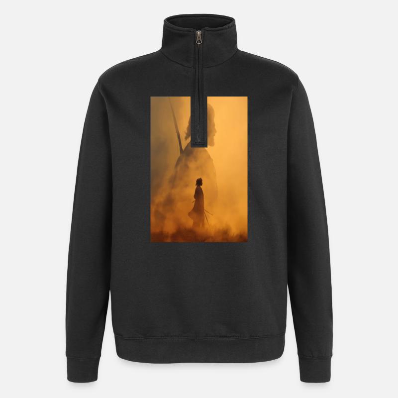 Ember-Krieger-Silhouette - Quarter-Zip-Sweatshirt - Schwarz