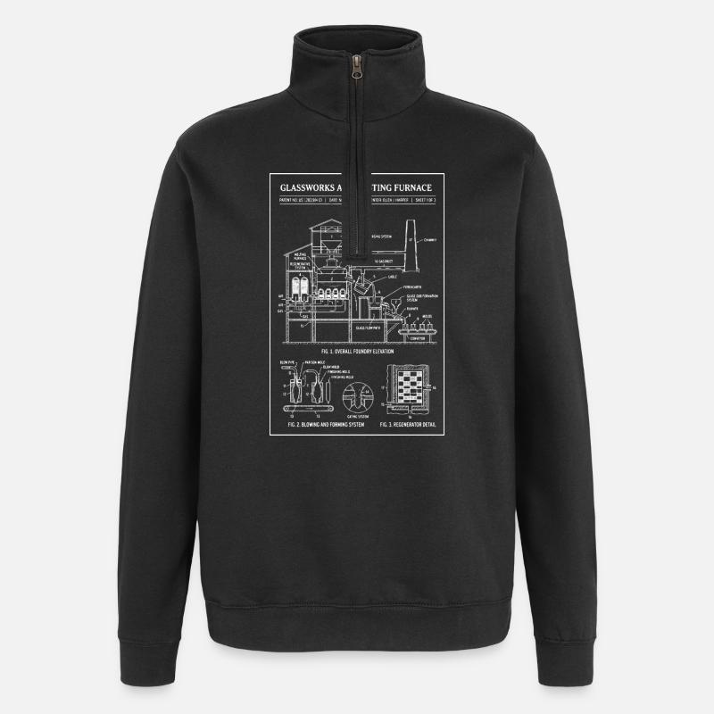 Glassworks Blueprint - Quarter-Zip Sweatshirt - black