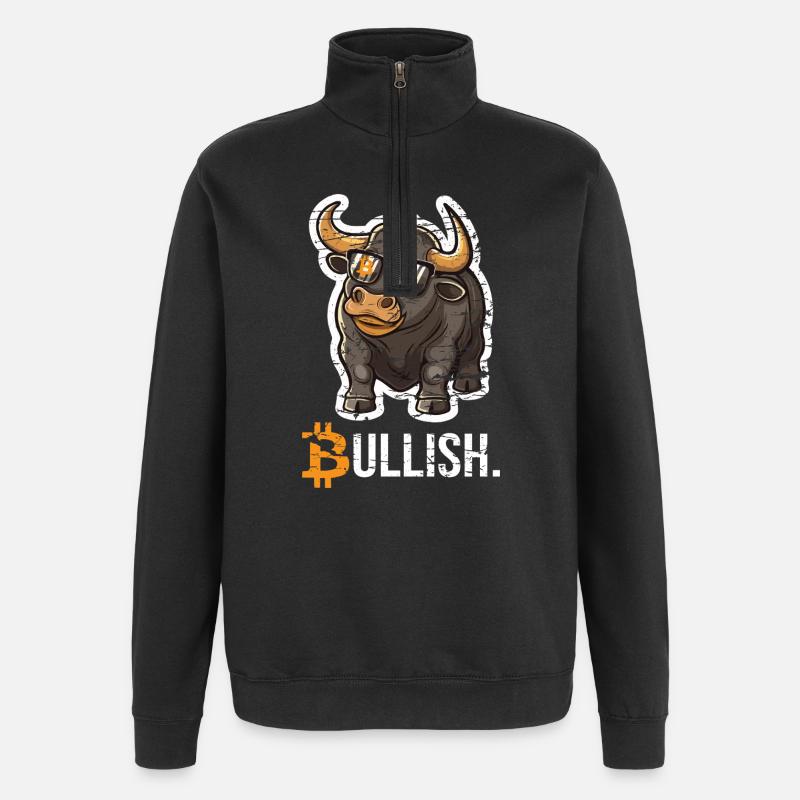 Bitcoin Bull Bullish - Sweat à zip 1/4 - noir