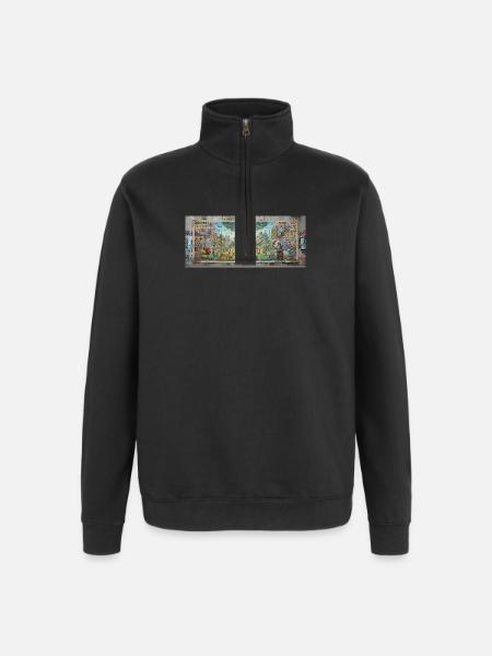 Zukunftsbaum der Natur - Quarter-Zip-Sweatshirt - Schwarz