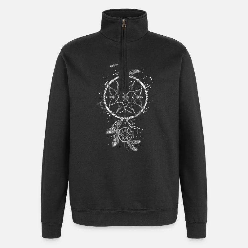 Un capteur de rêve - Sweat à zip 1/4 - noir