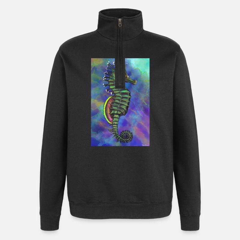 hippocampe - Sweat à zip 1/4 - noir