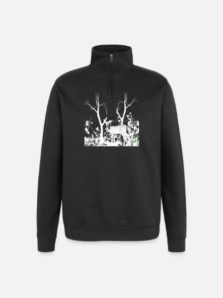 deer - Quarter-Zip Sweatshirt - black