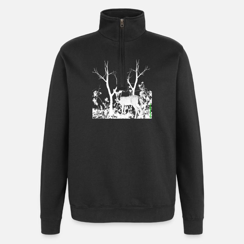 deer - Quarter-Zip Sweatshirt - black