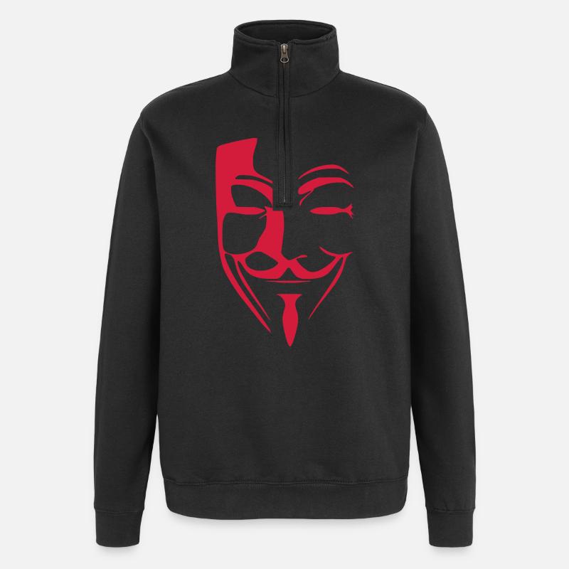 Anonymous - Quarter-Zip-Sweatshirt - Schwarz