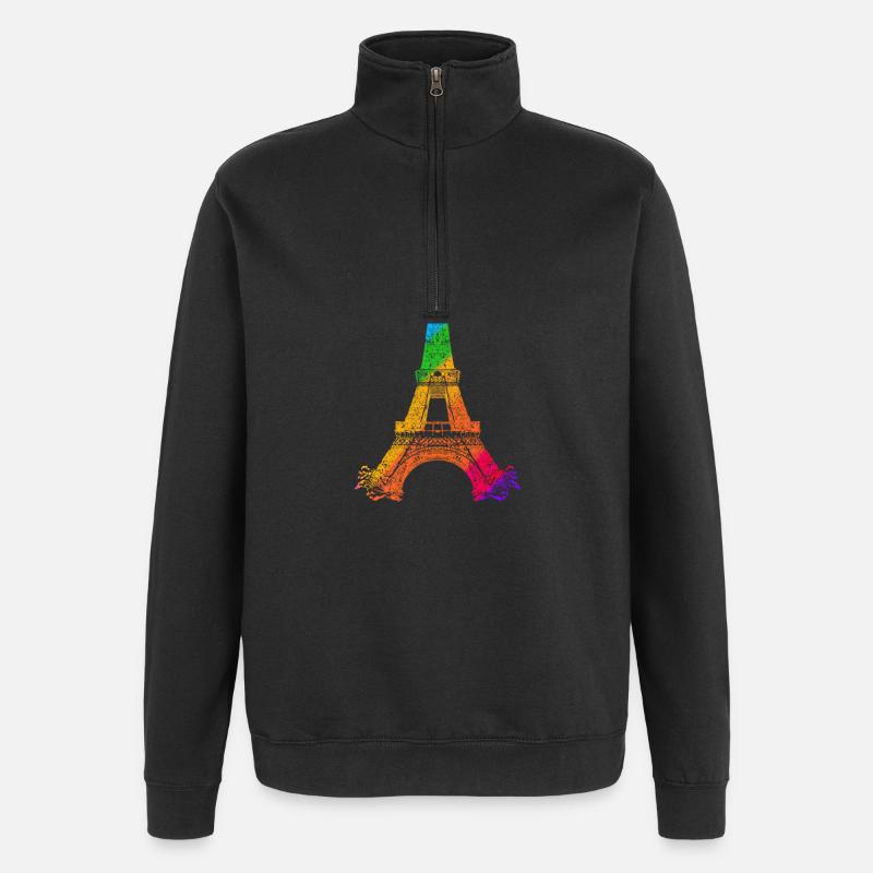 Eiffel tower - Quarter-Zip Sweatshirt - black