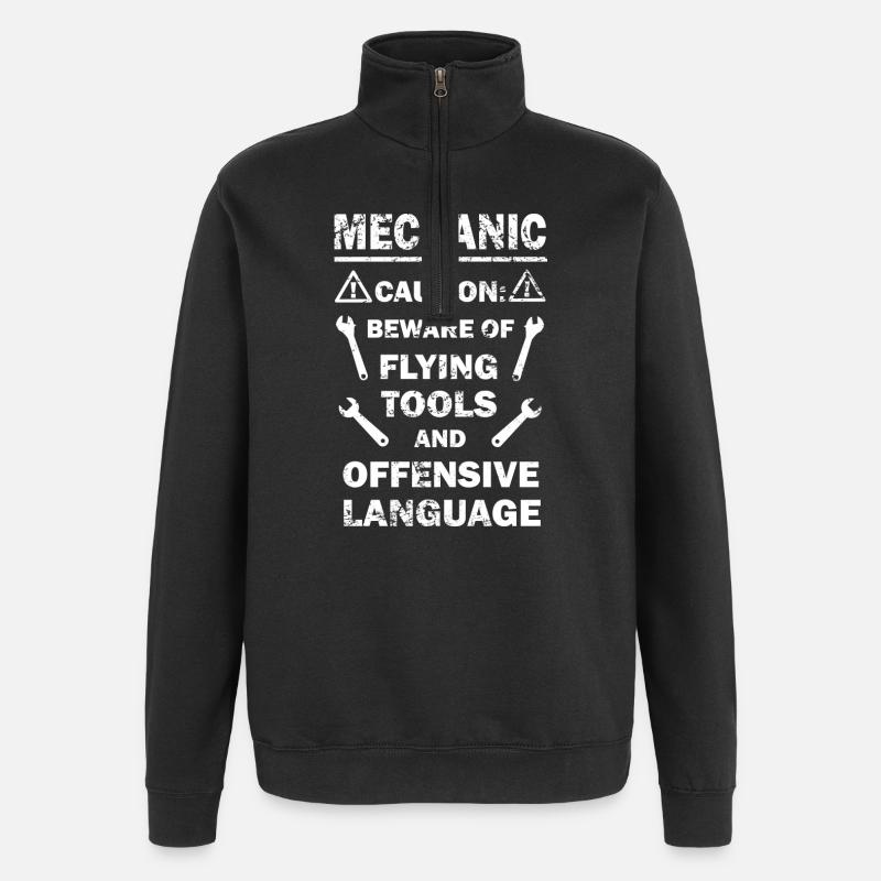 Mechaniker - Quarter-Zip-Sweatshirt - Schwarz