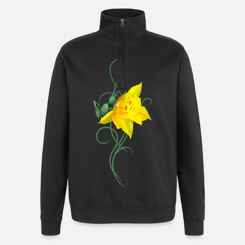 Easter Bell Narcissus Easter - Quarter-Zip Sweatshirt - black